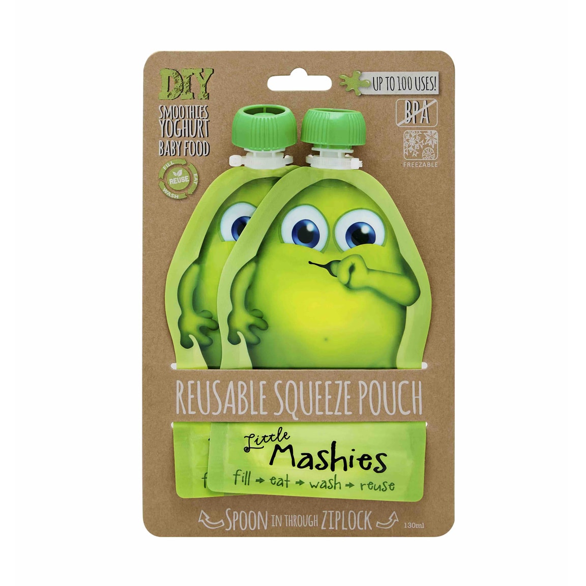 Reusable Food Pouches - Green