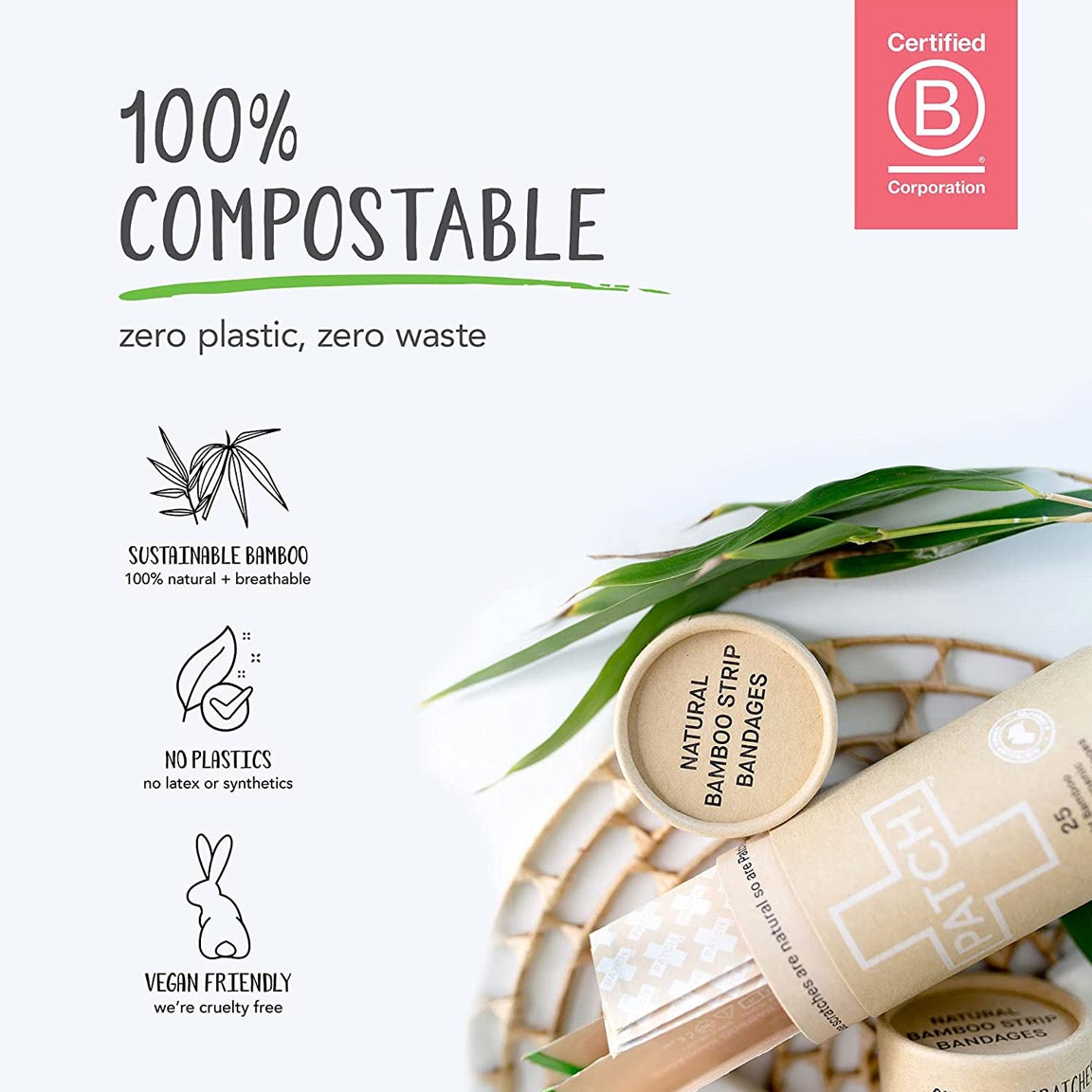 Large Bamboo Bandages - Coconut Oil