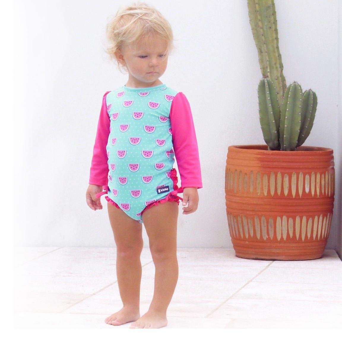 Swimsuit (with snaps) - Dotty Watermelon